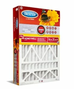 Discount 🎁 Bestair 16 x 25 x 4 Merv 11 Honeywell Air Filter - HW1625-11R - Furnace Filters & Maintenance 🧨