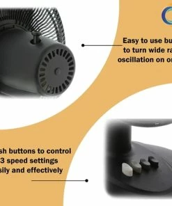 Wholesale 😀 Comfort Zone Oscillation Table Fan with Adjustable Tilt, 12" - CZ121BK - Fans 👍 -Heating Shop 118c1a95d4a93d50d269536280b2c319d55876cb 85615037 4