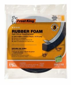 Promo ✨ Frost King Sponge Rubber Foam Weatherseal, Black - R538AW - Weather Stripping 🧨