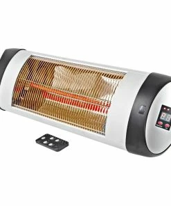 Deals 🔔 Comfort Zone Outdoor/Indoor Electric Wall Mount Patio Heater with Remote - CZPH10R - Electric Heaters 👏