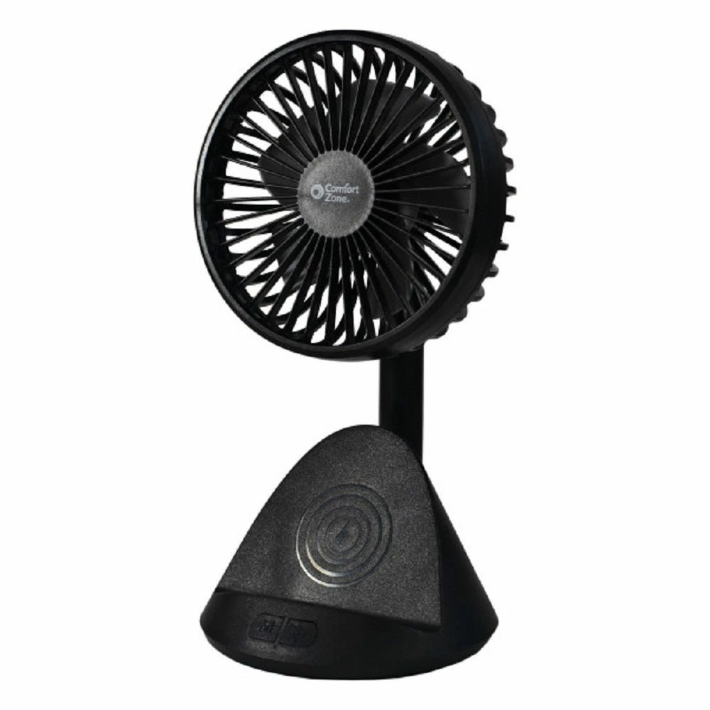 Buy ✨ Comfort Zone 4" Personal Rechargeable Fan with Wireless Phone Charger - CZPF401BK - Fans 🧨 3 Buy ✨ Comfort Zone 4" Personal Rechargeable Fan with Wireless Phone Charger - CZPF401BK - Fans 🧨