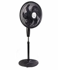 Best Sale 👍 Comfort Zone Power Curve 18" Oscillating Pedestal Fan, Black - CZST180BK - Fans 🛒