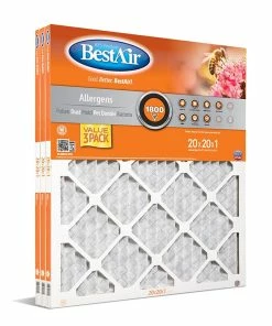 Best Sale 😀 BestAir 20 x 20 x 1 Merv 10 Pleated Furnace Filter, Value 3 Pack - B1-2020-10-3P4 - Furnace Filters & Maintenance 🎁