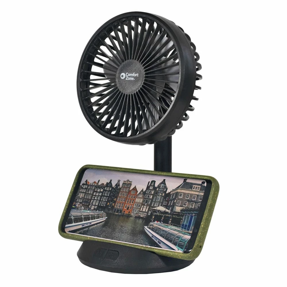 Buy ✨ Comfort Zone 4" Personal Rechargeable Fan with Wireless Phone Charger - CZPF401BK - Fans 🧨 7 Buy ✨ Comfort Zone 4" Personal Rechargeable Fan with Wireless Phone Charger - CZPF401BK - Fans 🧨 - Image 5