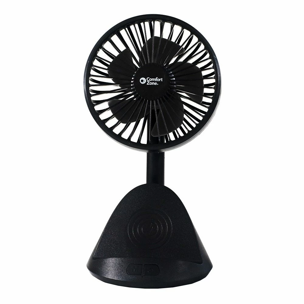 Buy ✨ Comfort Zone 4" Personal Rechargeable Fan with Wireless Phone Charger - CZPF401BK - Fans 🧨 4 Buy ✨ Comfort Zone 4" Personal Rechargeable Fan with Wireless Phone Charger - CZPF401BK - Fans 🧨 - Image 2